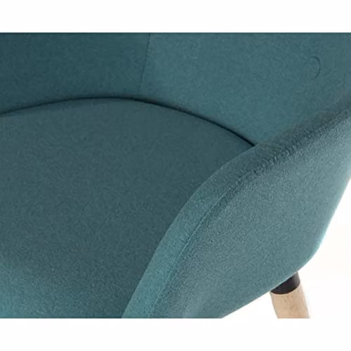 Teknik Pair of Modern Upholstered Four Legged Chairs in Petrol Blue – 2