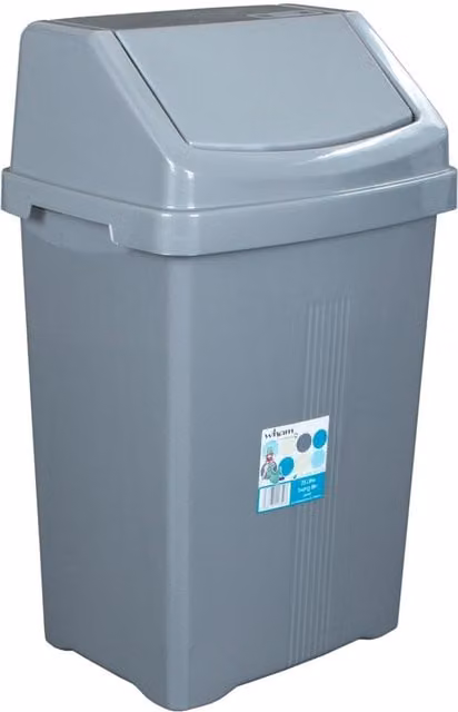 Wham 25L Grey Plastic Swing Bin