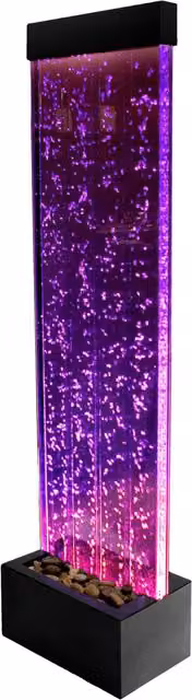 Primrose Bubble Water Wall Indoor Water Feature with Colour Changing LEDs, Black, Height: 150 cm