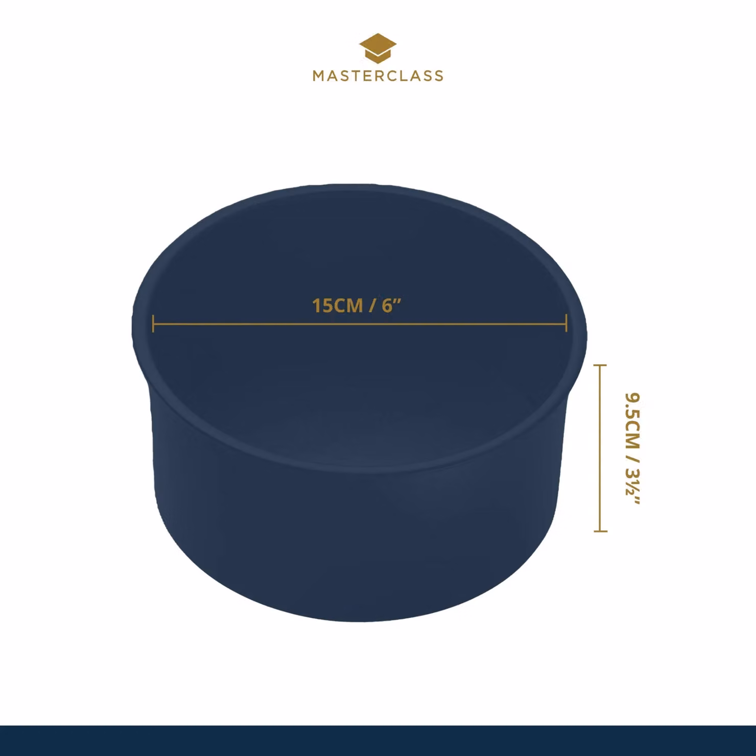 MasterClass Non-Stick Loose Base Round Carbon Steel Deep Cake Tin, Grey, Diameter: 15 cm – 5