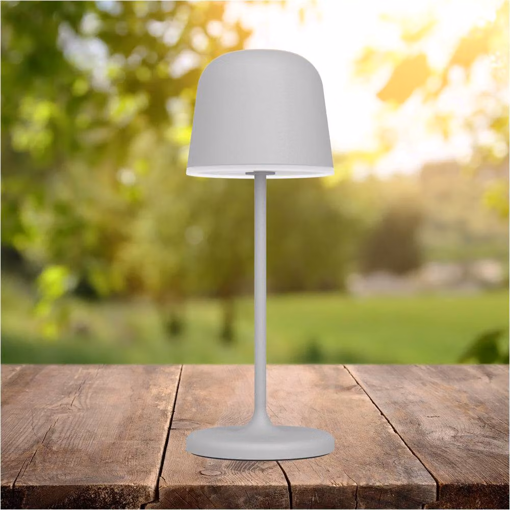 Loops 2 Pack Grey LED Table Lamps with Fabric Shade for Modern Home Decor – 2