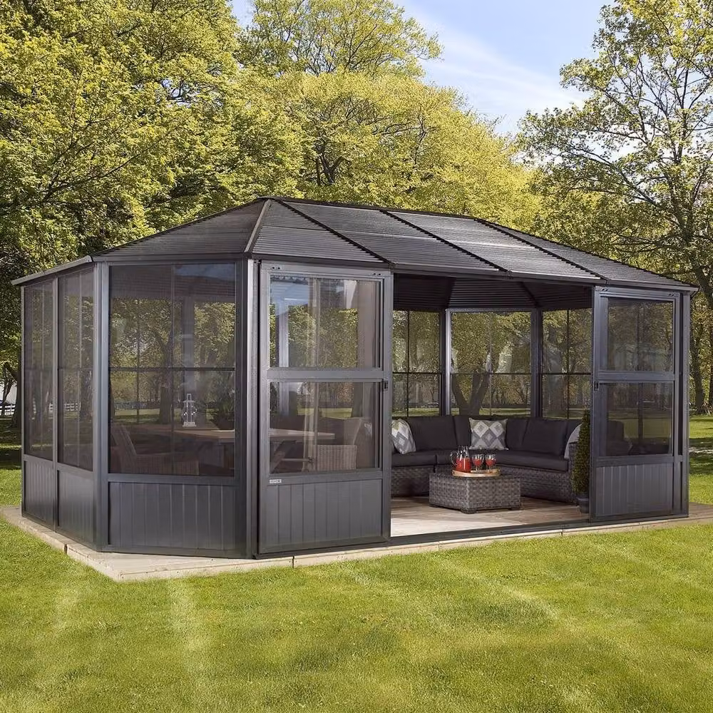 Sojag Charleston Solarium in Grey Aluminium and Metal – 1