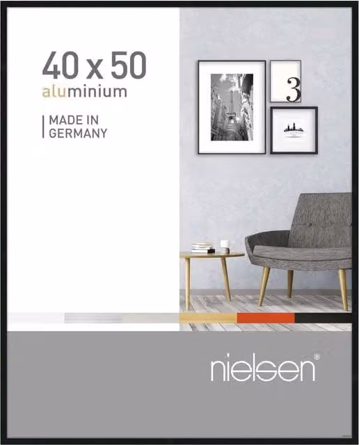 Nielsen Design Pixel Minimalist Single Picture Frame, Black, Metal and Glass, W: 40 cm, H: 50 cm – 1