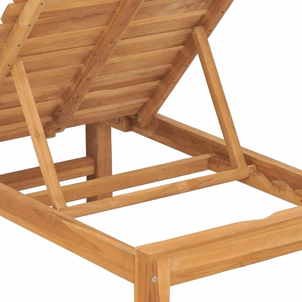Berkfield Home Sun Lounger in Brown Solid Teak Wood, W/D/H: 60.0 x 30.0 x 200.0 cm – 2