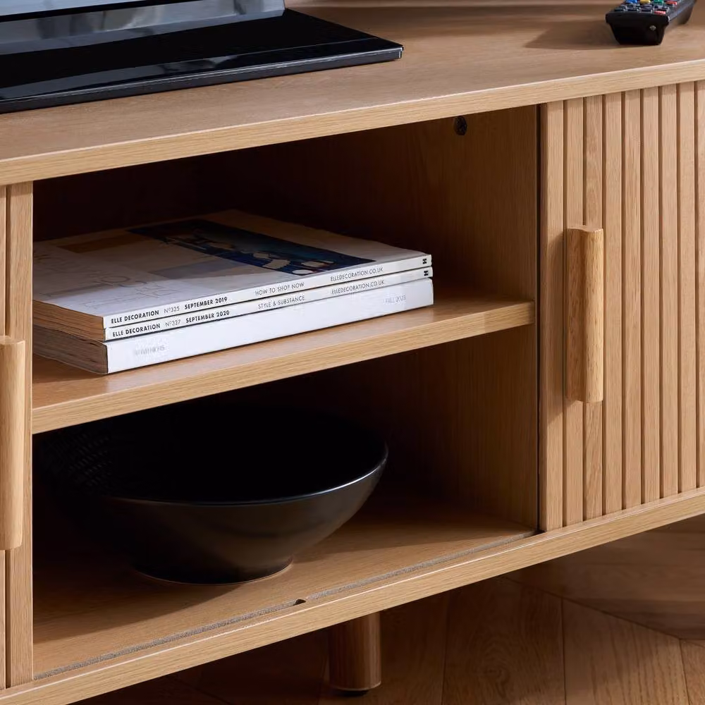 Birlea Axel Fluted Small TV Unit in Beige – 2