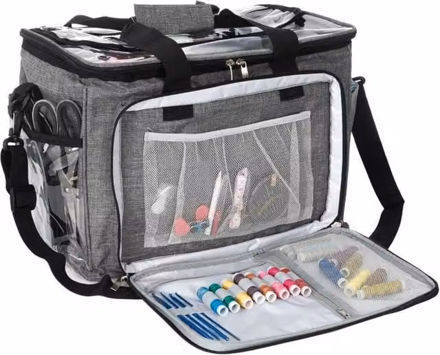 Nordara Portable Knitting and Crochet Storage Bag and Needle Organiser in Grey