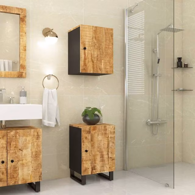 Berkfield Home Brown Mango Wood Bathroom Cabinet W/D/H: 38 x 33 x 58 cm – 1