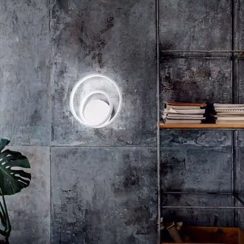 Ideal Lux Oz Integrated LED Ring Wall Lamp in Brass with Warm White 2700K Light – 2