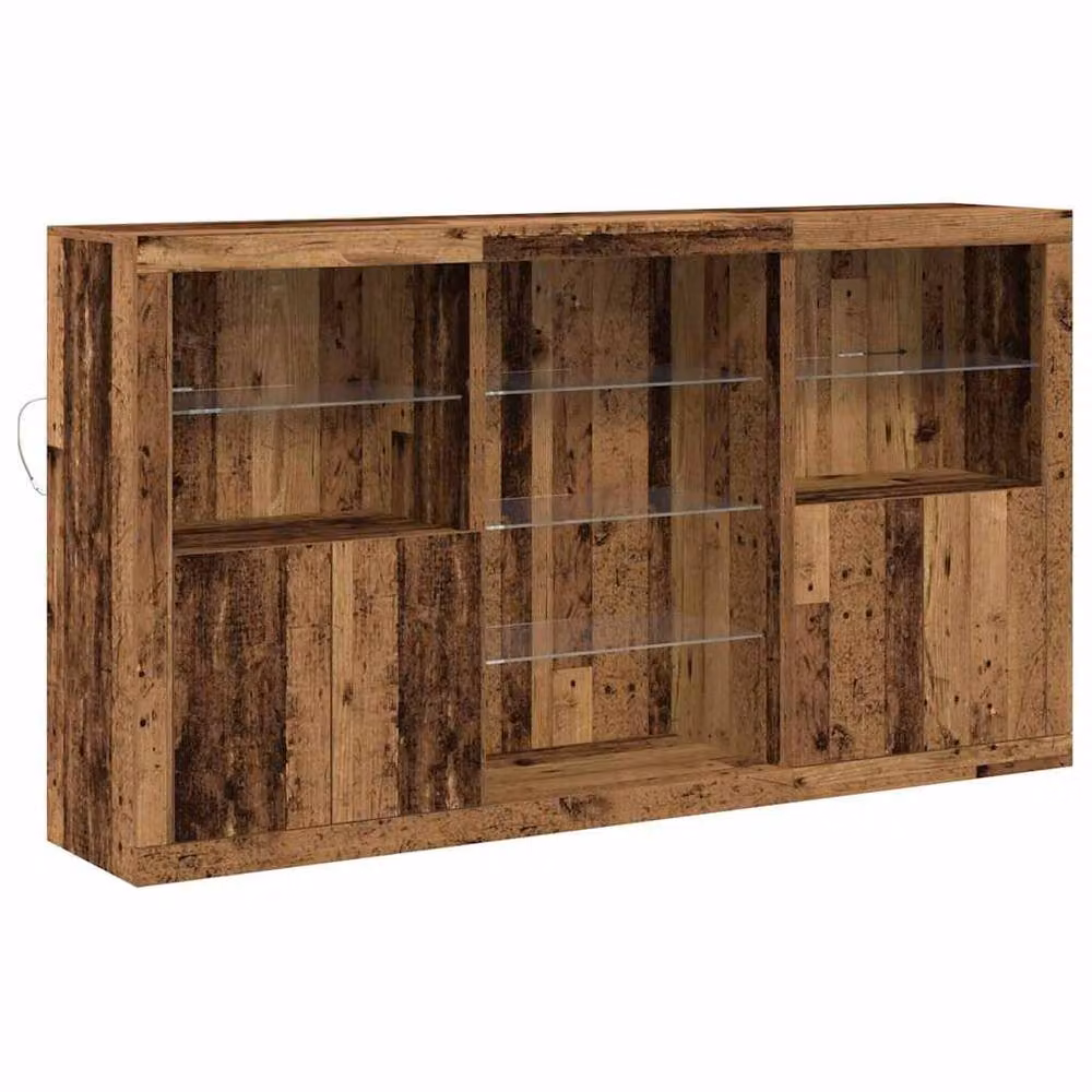 Berkfield Home Rustic Brown Engineered Wood Sideboard with Integrated LED Lights W: 181.5 cm, D: 37 cm, H: 100 cm – 3