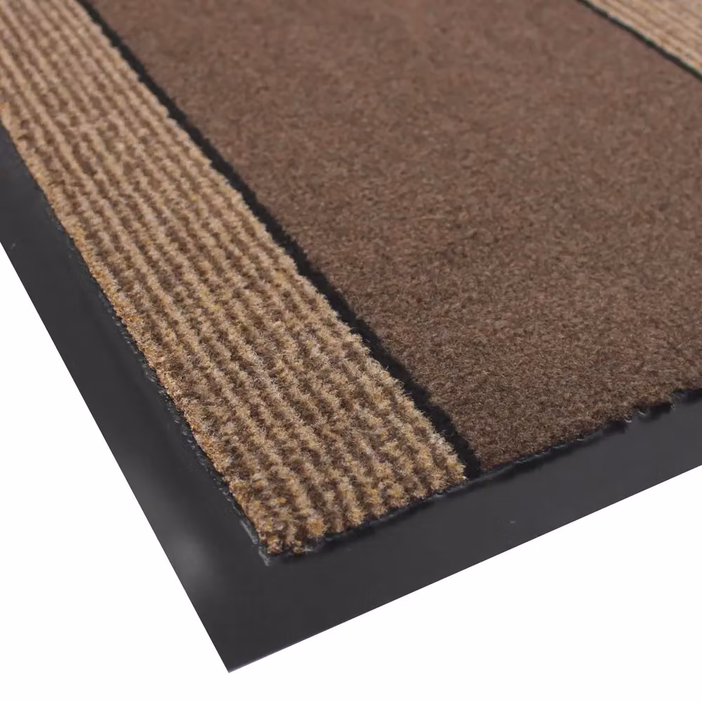 JVL Miracle Striped Barrier Doormat, Brown and Beige, W: 60 cm, D: 90 cm – 2