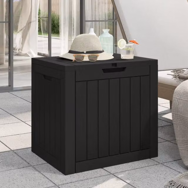 Berkfield Home Garden Storage Box in Black Polypropylene, W/D/H: 55.5 x 43 x 53 cm – 1