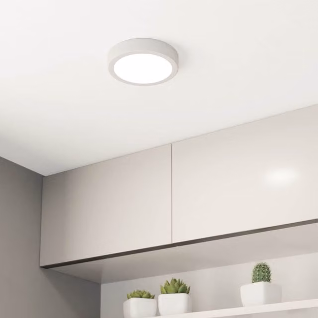 Eglo Fueva 6 IP44 LED CCT White Plastic Round Ceiling Light, Diameter: 16.6 cm
