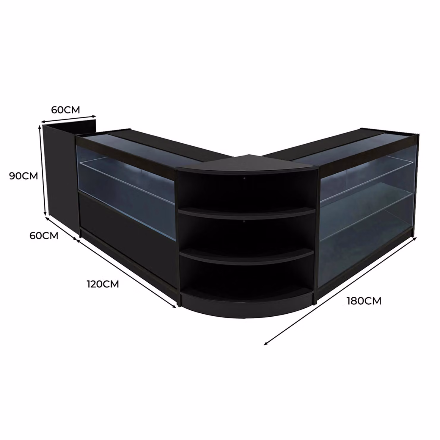 Monstershop Theia LED Shop Counter Set K1200, C1200, TB60 & LM60 in Black – 2