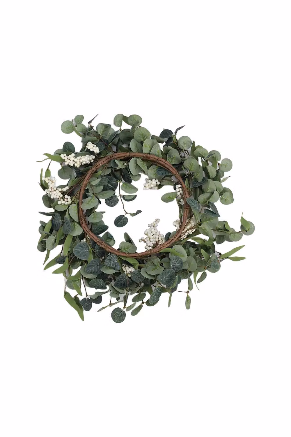Living and Home Green Artificial Eucalyptus Leaf Hanging Wreath, Diameter: 55 cm – 2
