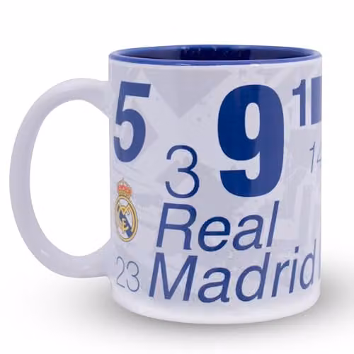 Hy-Pro Real Madrid CF Ceramic Mug in White, 325.5 ml, Dishwasher and Microwave Safe