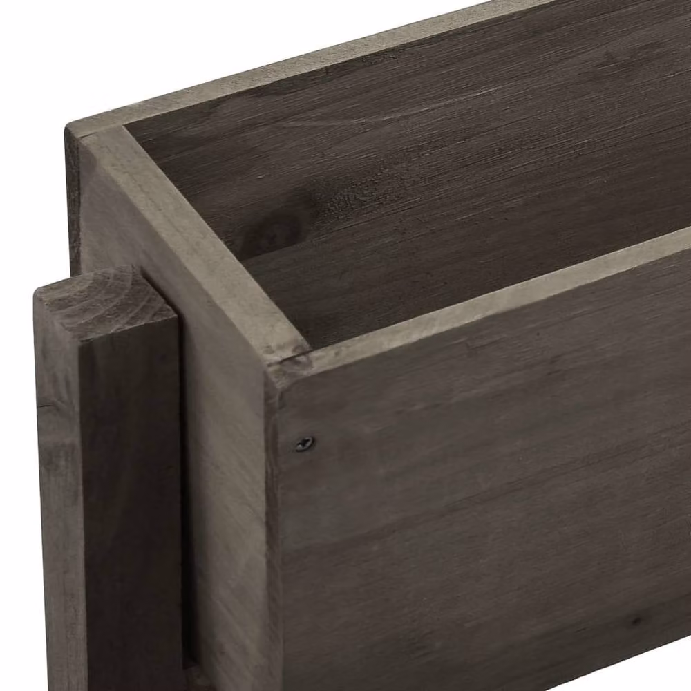 Berkfield Home Grey Folding Wood Planter W: 60 cm, D: 14 cm, H: 75 cm – 4