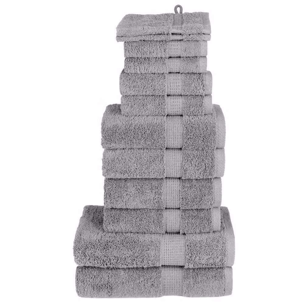 Berkfield Home Soluna 12 Piece Grey Cotton Terry Towel Set, 600 gsm – 2