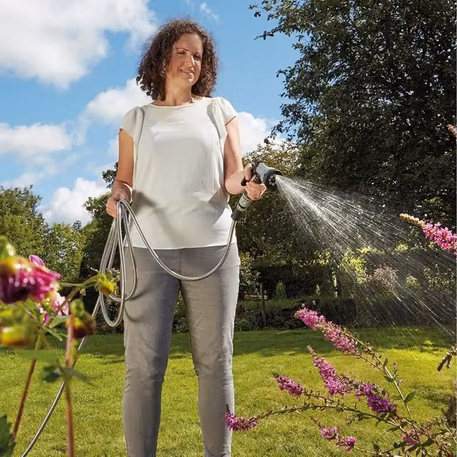 Easy Hose Stainless Steel Garden Hose in Silver, Length: 30.48 m