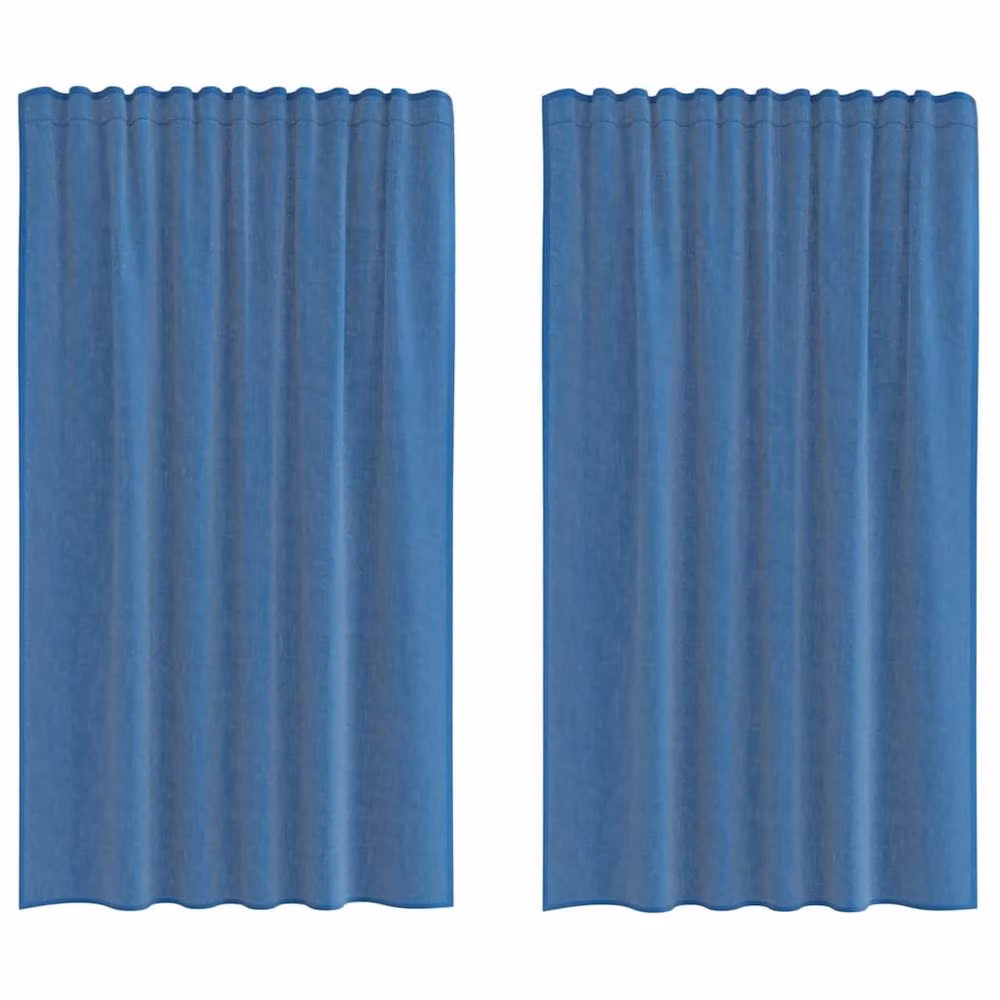 Berkfield Home Royal Blue Transparent Voile Curtains with Rod Pockets, 2 Pack, W: 140 cm, H: 175 cm – 2
