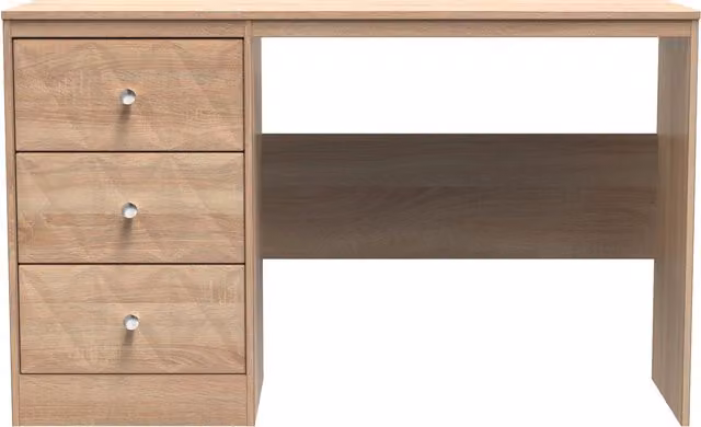 Ready Assembled 2 U Memphis 3 Drawer Desk in Light Oak – 1