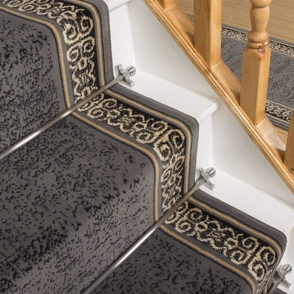 runrug Tribal Stair Runner Carpet in Grey, W: 80 cm x L: 540 cm – 4