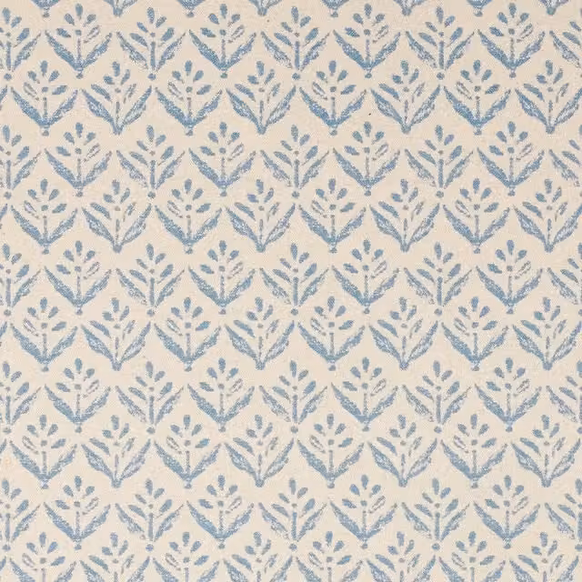 Ashley Wilde Escorca Blue Floral Linen and Cotton Fabric