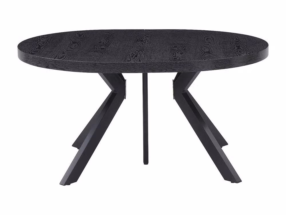 Vente-unique Extendable Round Dining Table in Black MDF and Metal, W/D/H: 120 x 120 x 76 cm – 2
