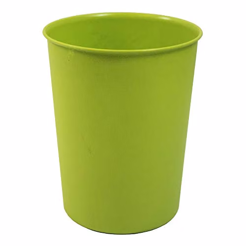 JVL Vibrance Lightweight Plastic Waste Paper Basket Bin, Green, W/D/H: 28.5 x 28.5 x 22.5 cm