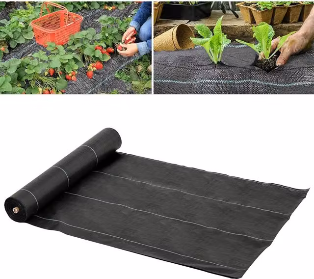 Outsunny Premium Black Weed Barrier Fabric for Ornamental Gardens and Raised Beds, 2 m – 2