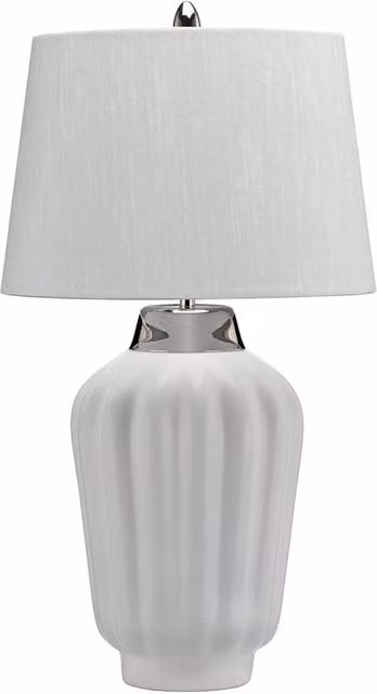 Netlighting Bexley 1 Light Table Lamp in White and Silver