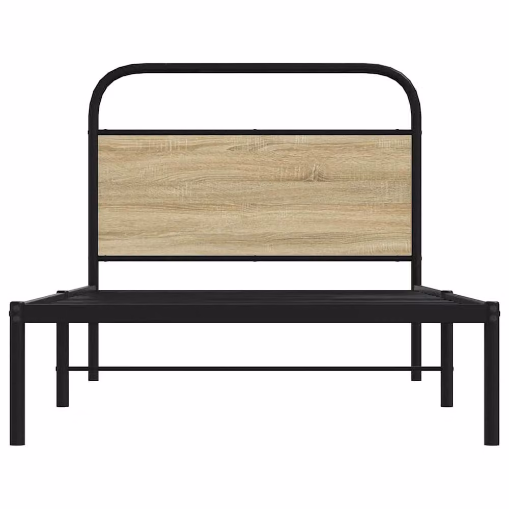 Berkfield Home Sonoma Oak Bed Frame in Brown, W/D/H: 90 x 200 cm – 3