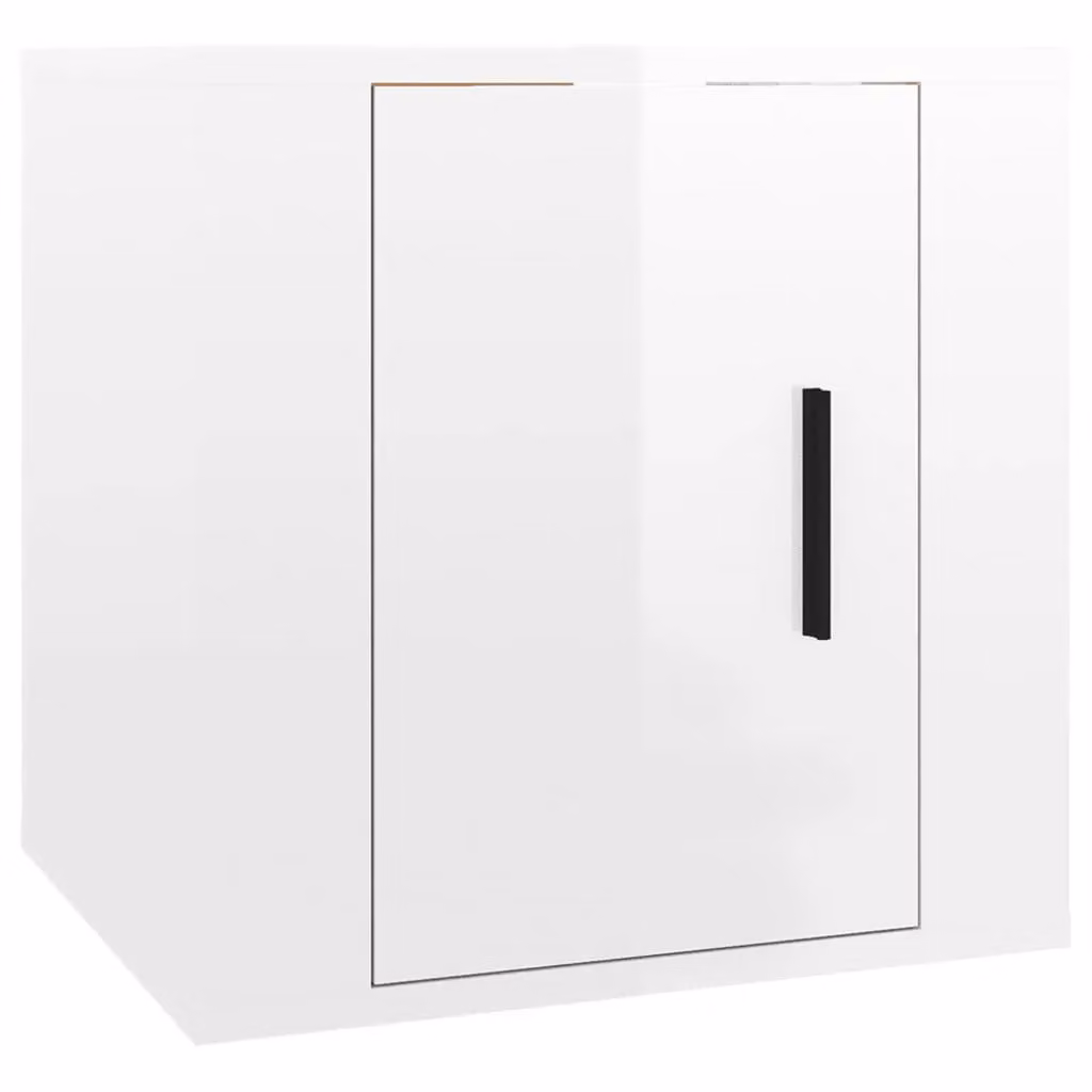 Berkfield Home Wall Mounted TV Cabinet in High Gloss White, W/D/H: 40 x 34 x 5 cm – 2