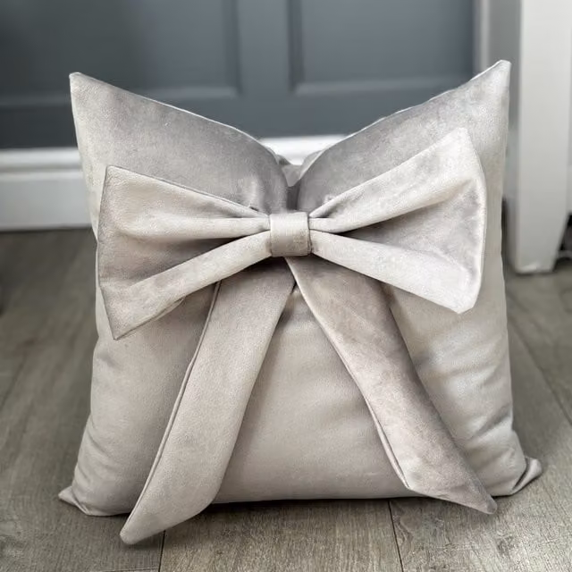 Fabricnco Silver Plush Velvet Square Cushion