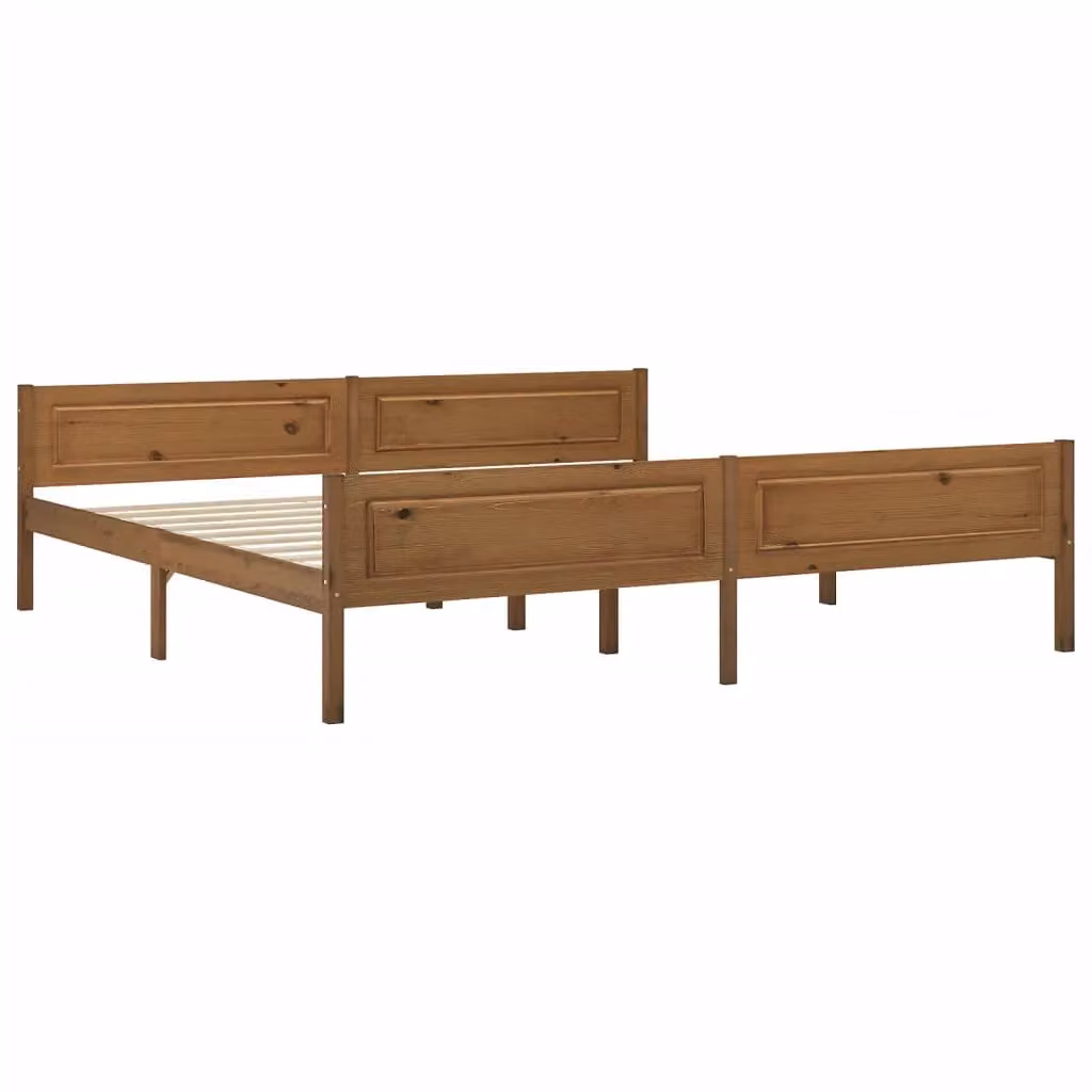 Berkfield Home Solid Pinewood Bed Frame, Brown, 200 x 200 cm – 2