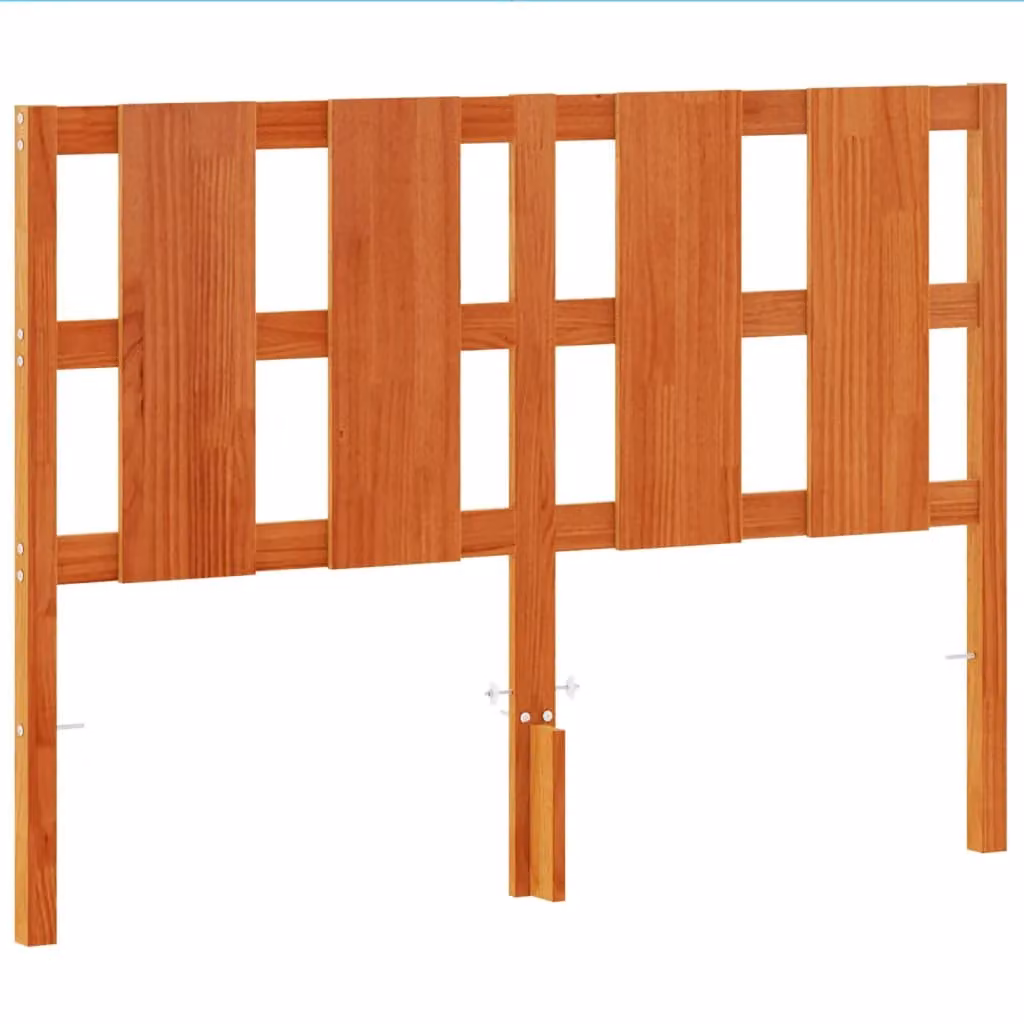 Berkfield Home Rustic Solid Wood Pine Headboard in Wax Brown, 135 cm – 2