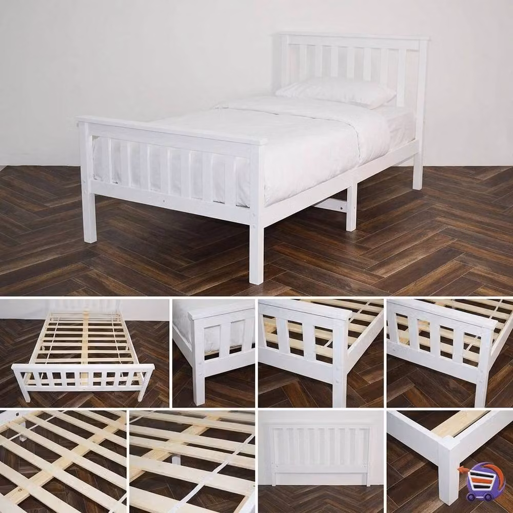 SPETLEK Single Bed with Solid Pine Frame in White, 90 x 190 cm – 5