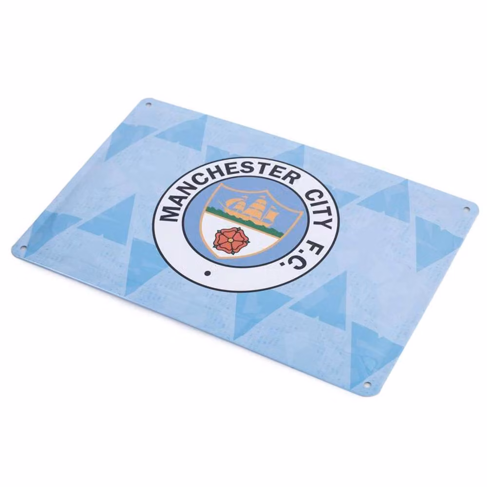 Manchester City FC Retro Dayz Metal Hanging Sign in Mid Blue – 2