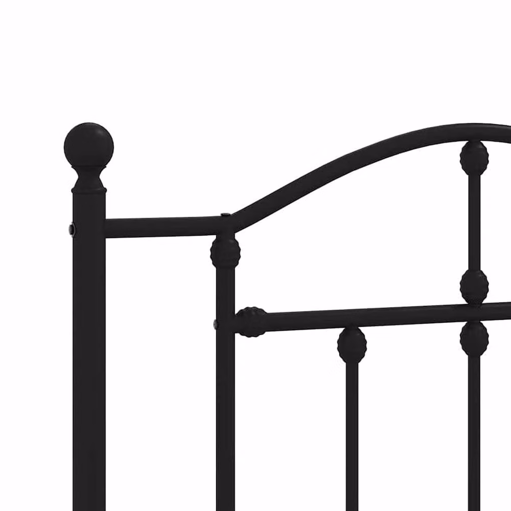 Berkfield Home Metal Bed Frame with Headboard and Footboard in Black, W/D/H: 90 x 200 cm – 4