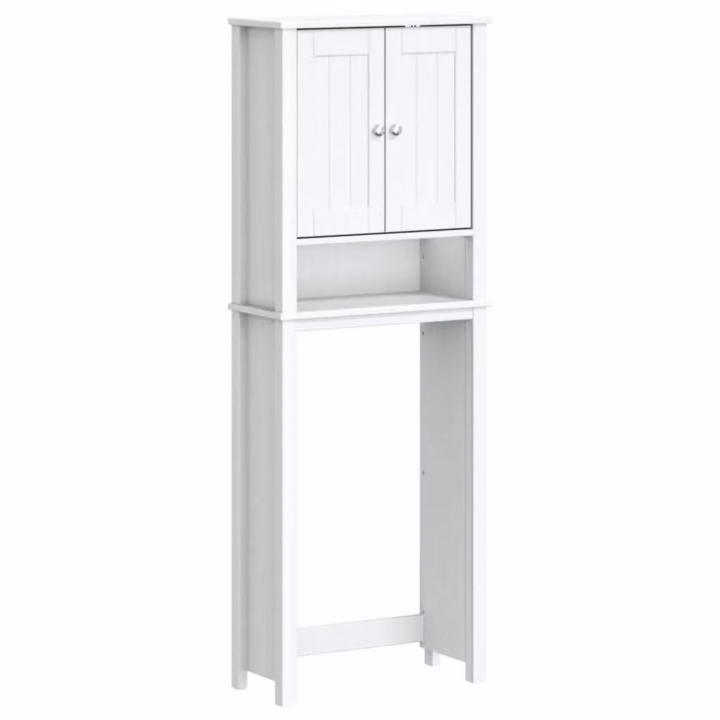 Berkfield Home BERG Over-the-Toilet Bathroom Storage Unit in White Solid Pine Wood, W/D/H: 60 x 27 x 164.5 cm – 2