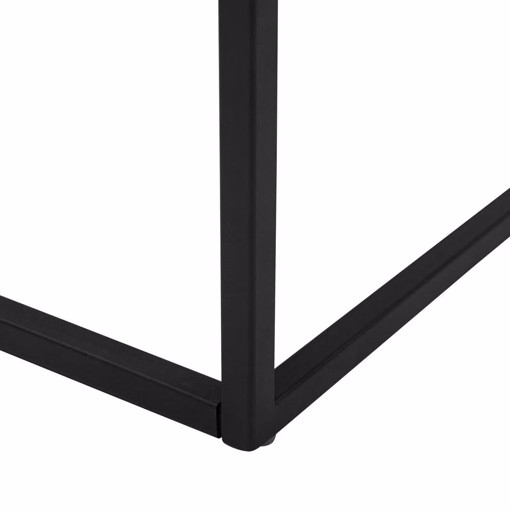 Wyld and Coco Industrial Glam Coffee Table with Dark Brown Top and Black Metal Base, W: 100 cm, D: 60 cm, H: 40 cm – 4