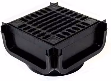 Polycon Lite Aqua Channel Drain Composite Grating Class B125 Corner Bend in Black