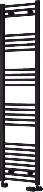 Bathroom Kingdom Capo Black Straight Heated Towel Rail, W: 40 cm, H: 160 cm