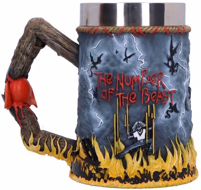 Nemesis Now Iron Maiden The Number of the Beast Album Tankard Mug, Blue and Multicolour, Height: 16 cm