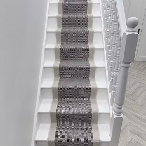 runrug Indoor/Outdoor Stair Runner Rug, Grey, W: 70 cm, L: 500 cm – 1