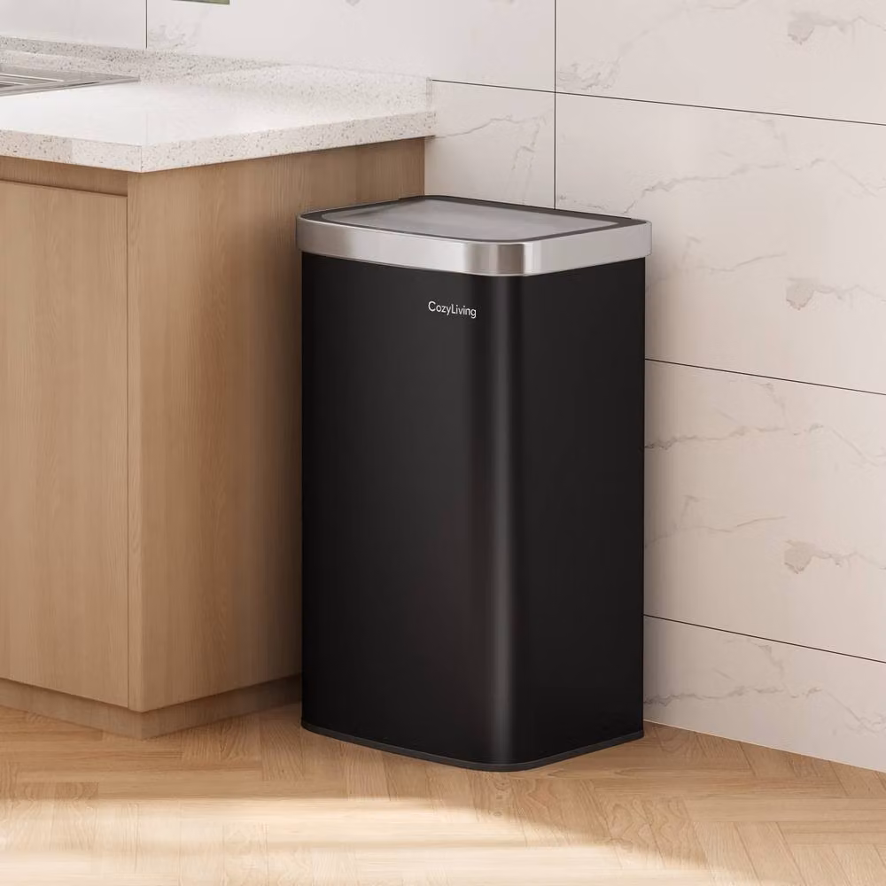 CozyLiving Automatic Motion Sensor Kitchen Bin with Soft Close Lid, Black, W/D/H: 39.0 x 65.5 x 29.5 cm – 7