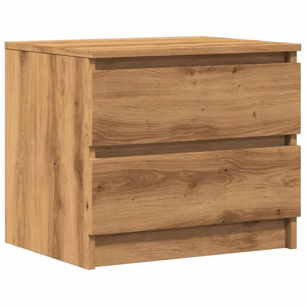 Berkfield Home Set of 2 Artisan Oak Bedside Cabinets in Brown, W/D/H: 50 x 40 x 43.5 cm – 3