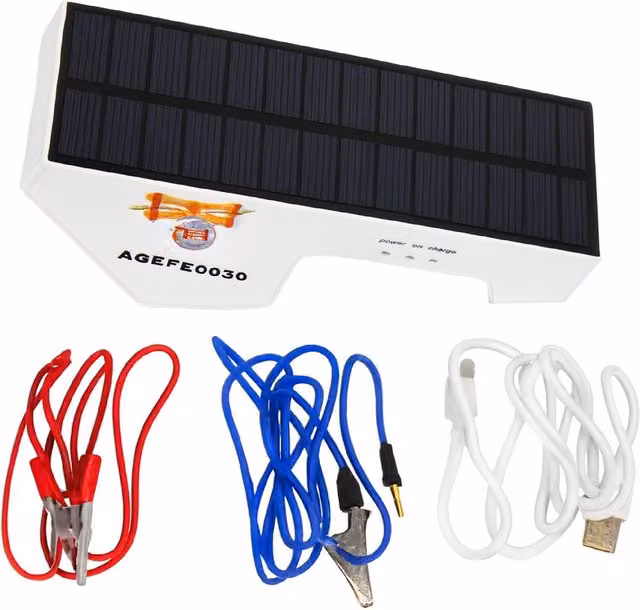 SecureFix Direct Solar Electric Fence Energiser, White, 2KM 2.4W 3.7V