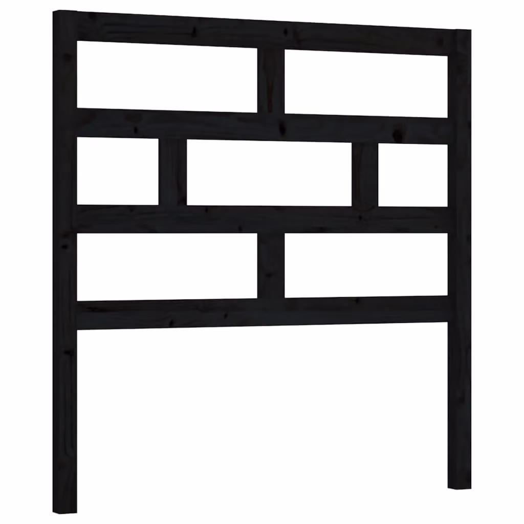 Berkfield Home Rustic Solid Pine Bed Headboard, Black, W/D/H: 106 x 4 x 100 cm – 2