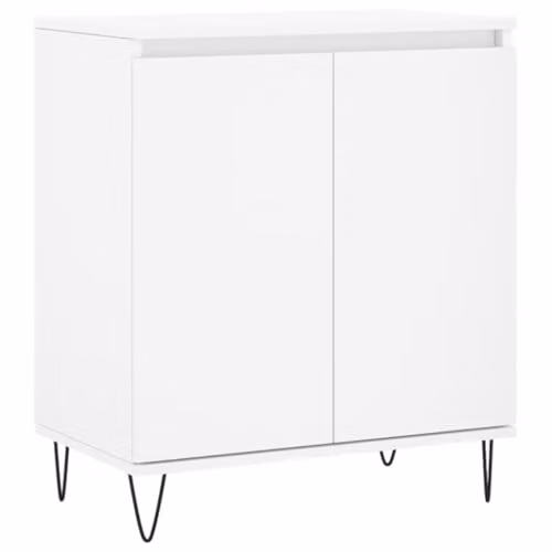 vidaXL Modern White Sideboard in MDF and Metal, W/D/H: 60 x 35 x 70 cm