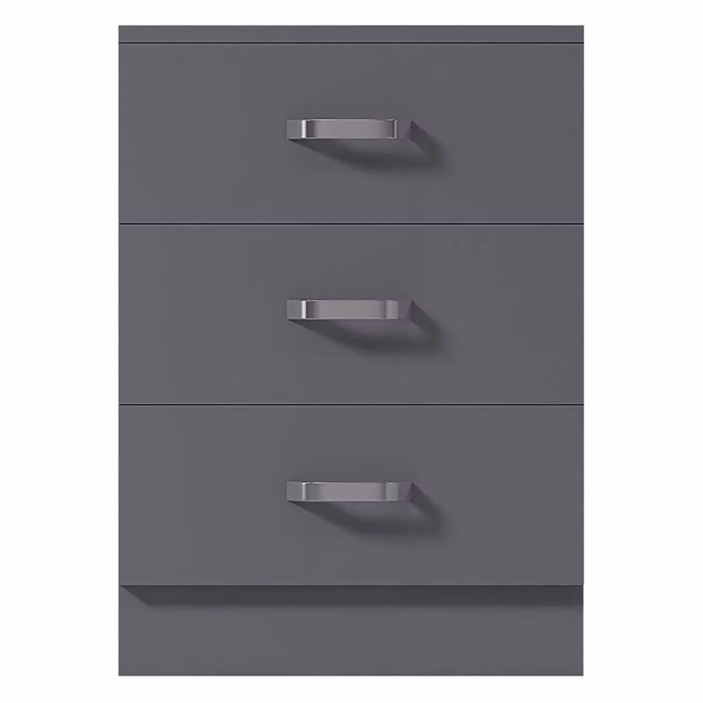 FORGEVIO Matt Grey 3 Drawer Metal Chest of Drawers – 2